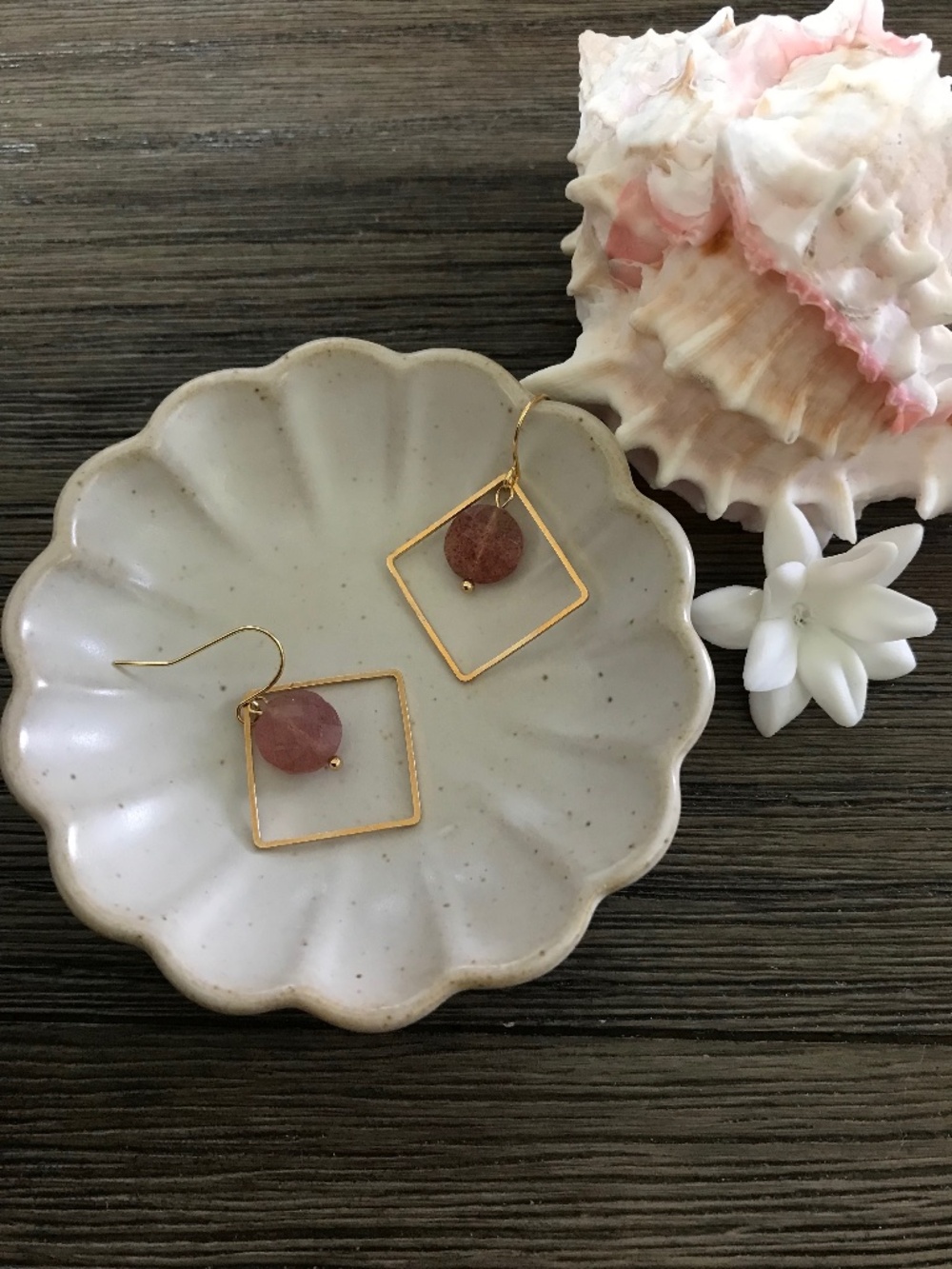 Strawberry Quarts Drop Earrings